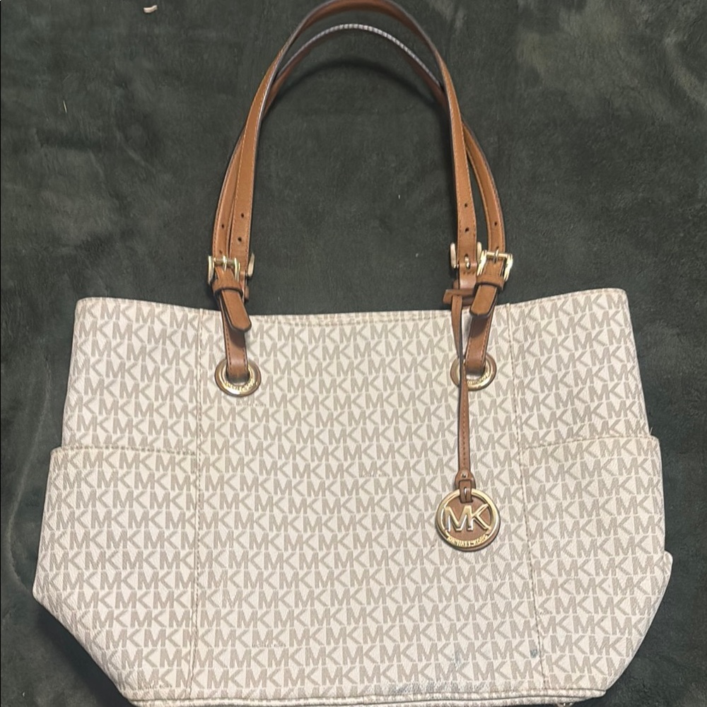 Michael Kors Signature Beige and Tan Tote
